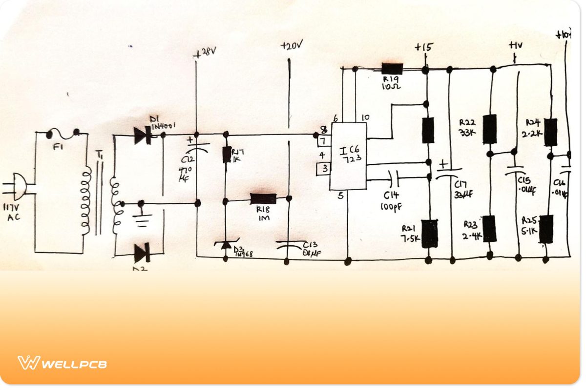 Power Supply of an Audio Delay Circuit