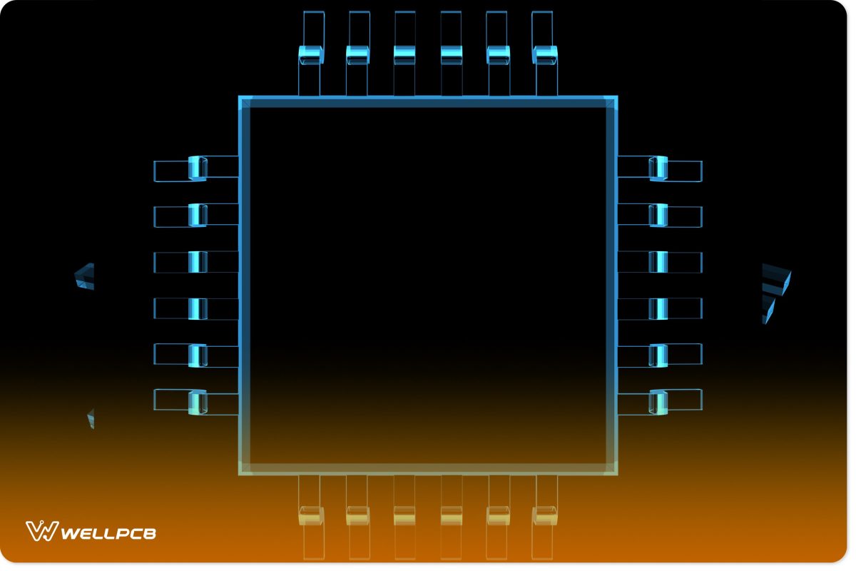 QFP-24 Chip 3D X-Ray Blue Transparent