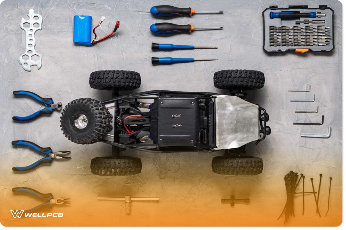 RC car with batteries