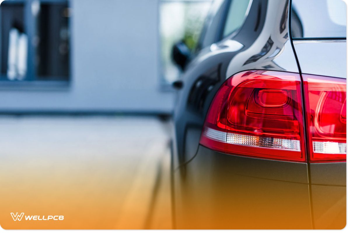 Red brake lights of cars on the street