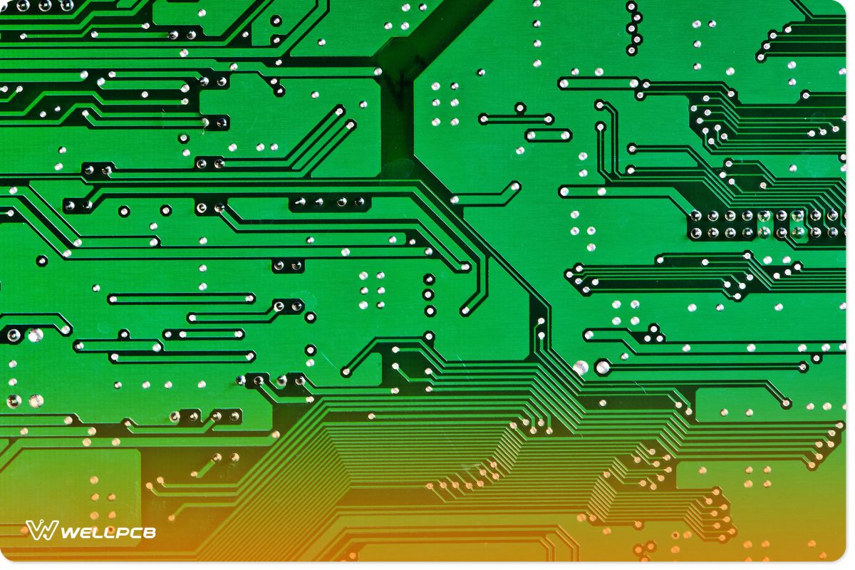 Simple Image of a plain green printed circuit board