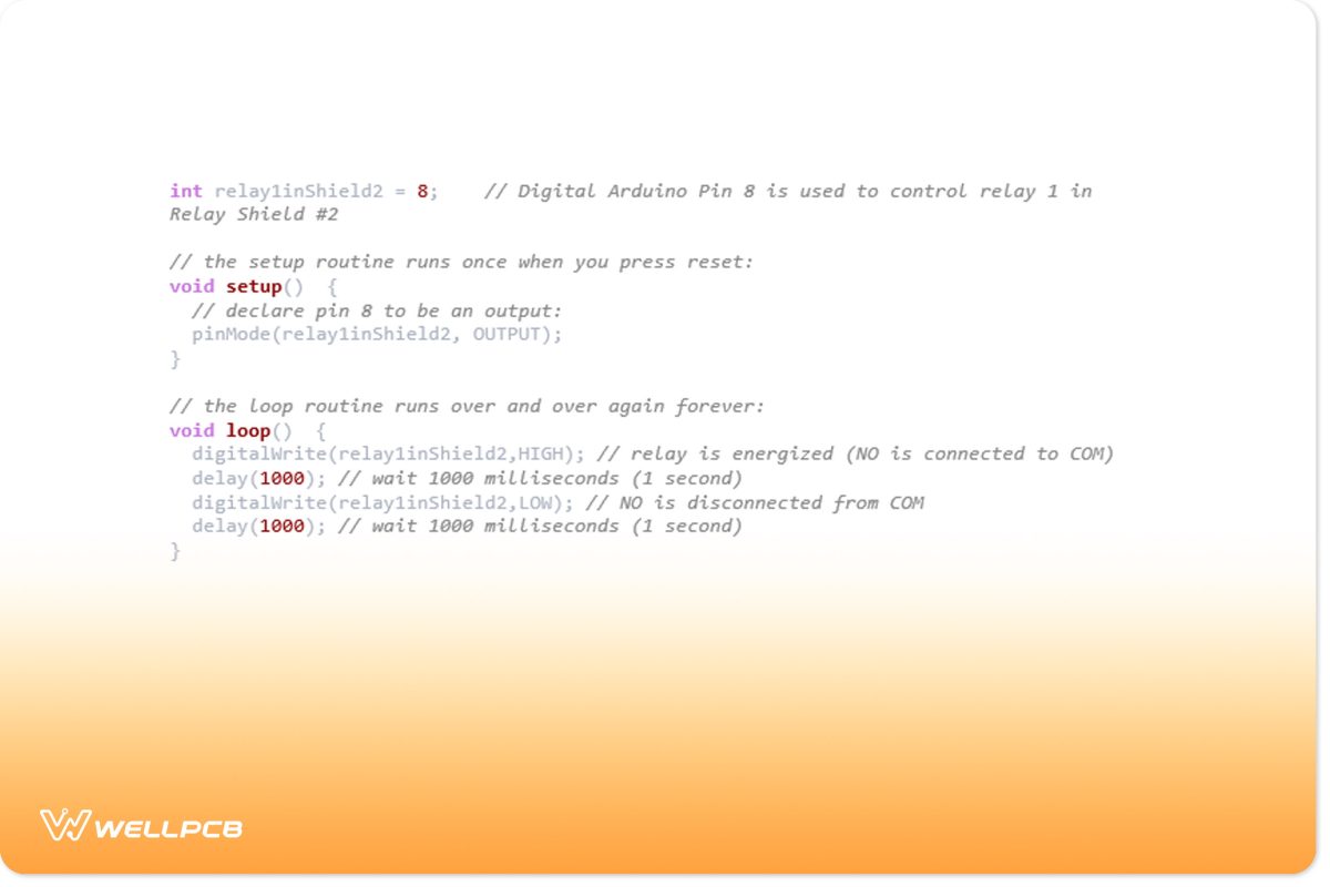 The Arduino IDE you’ll upload on the Arduino board should be as follows;