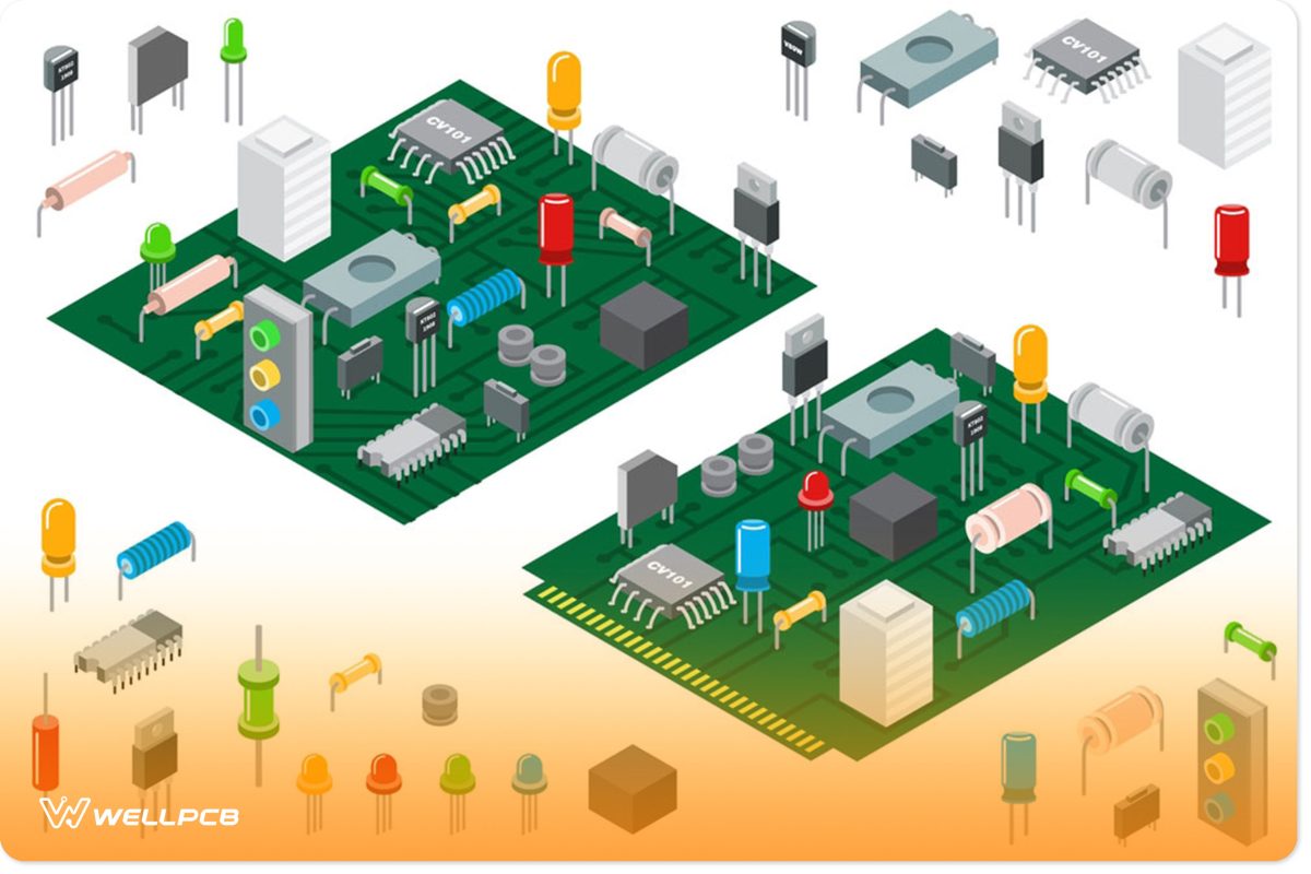 The different types of thyristors arranged on a circuit board