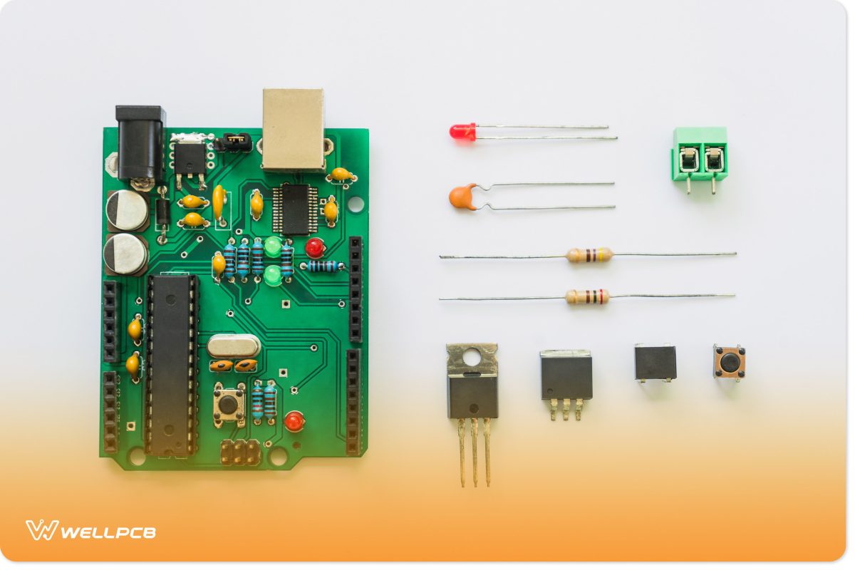 Top view of electronics component