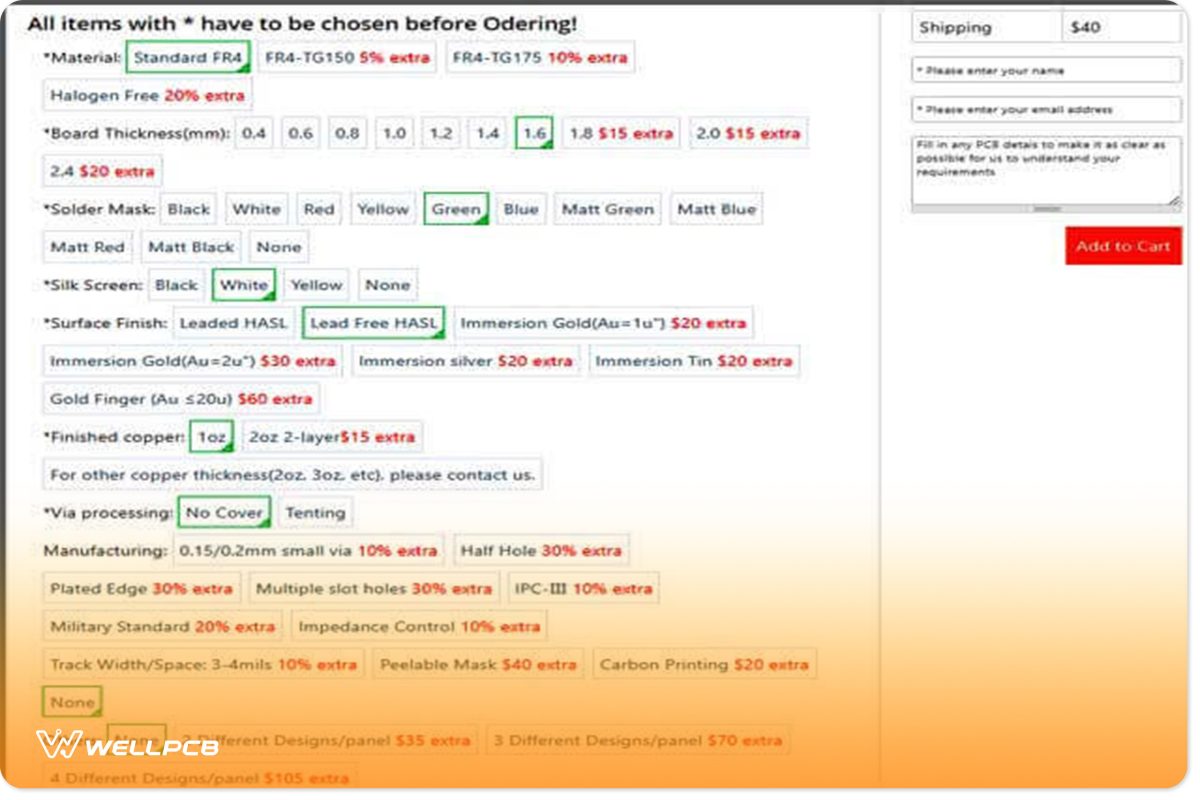 WellPCB minimum quantity