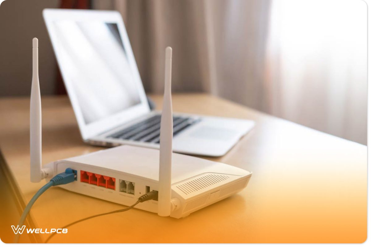 Wifi router with an ethernet cable