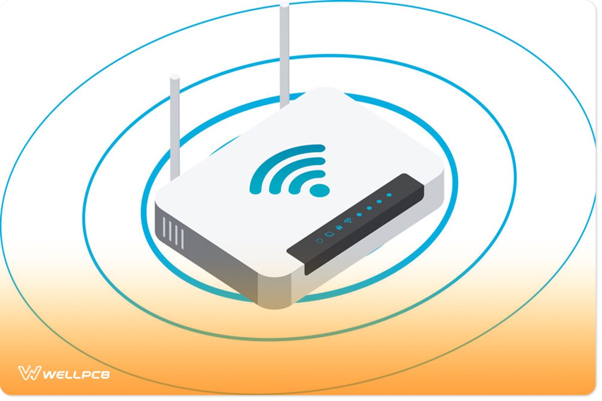 Wireless router in isometric style illustration. 