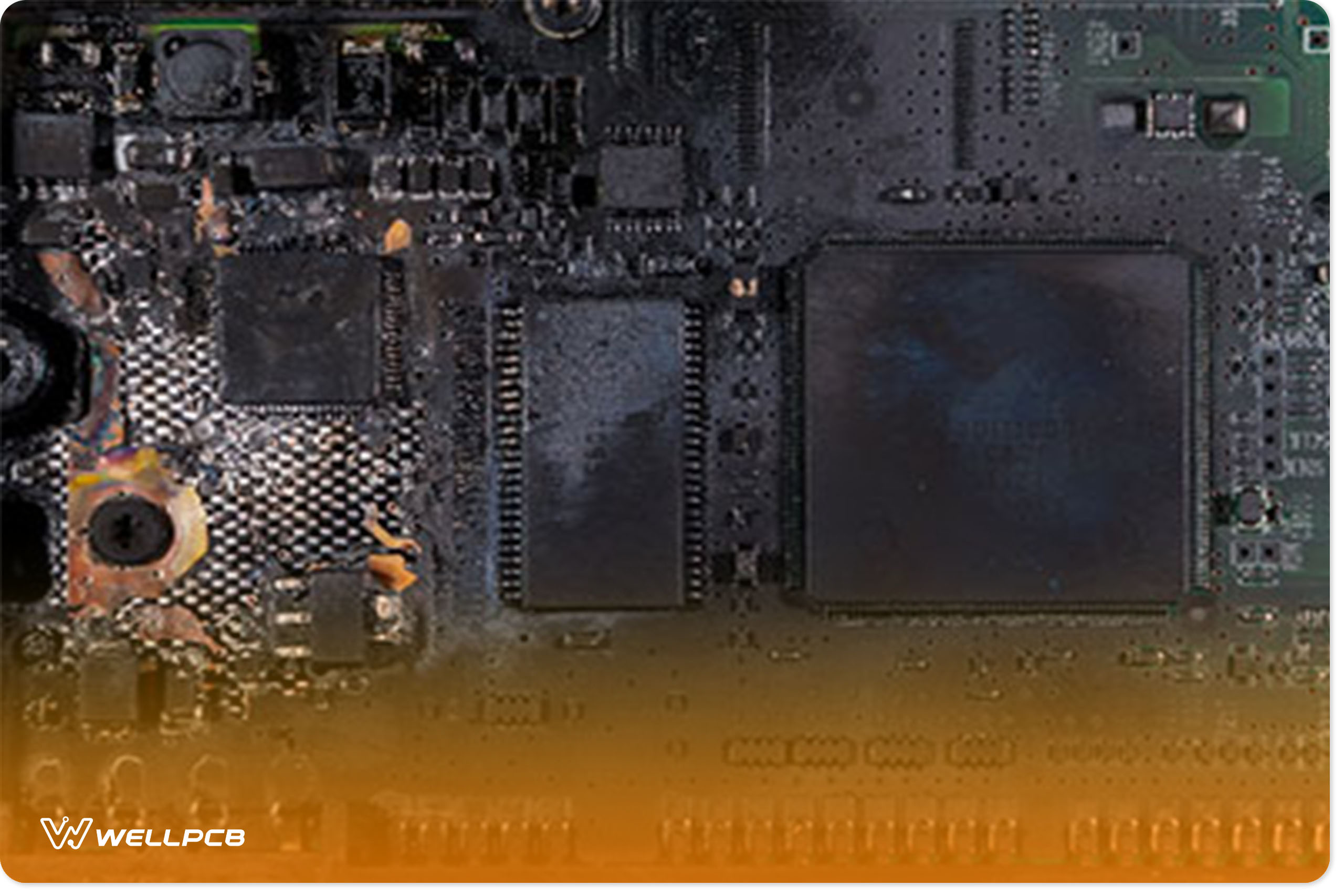 burnt circuit board due to power surge