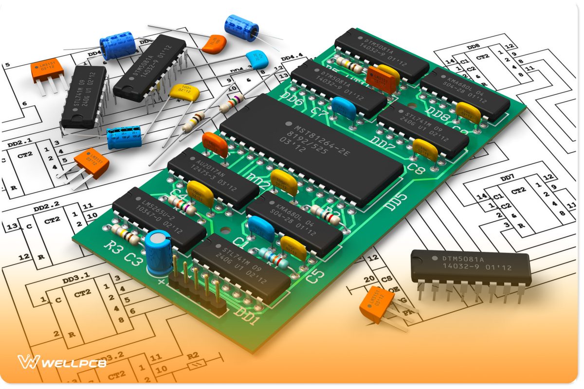 digital circuit board with microchips