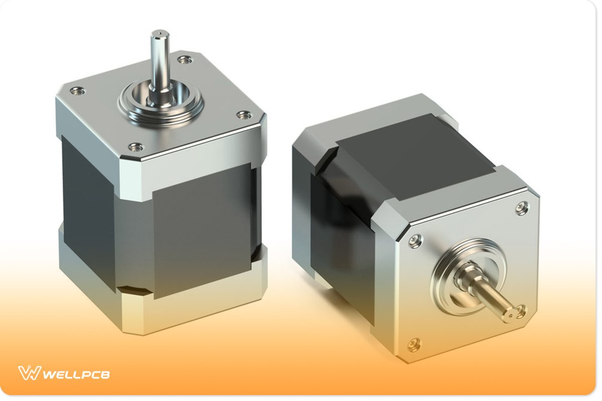 isolated stepper motors on a white background