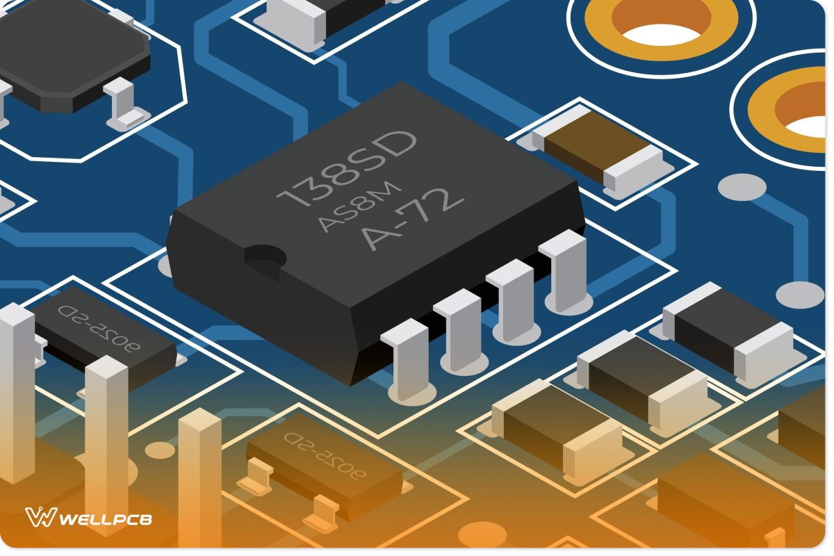 printed circuit board with electronic components