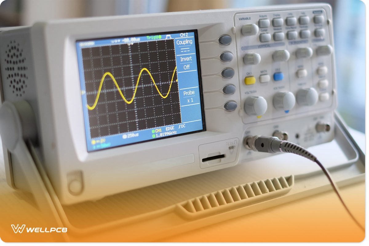 sinewave reading on an oscilloscope